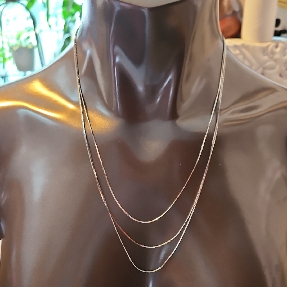 Elegant Silver Triple Layer Necklace